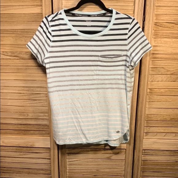 Calvin Klein Striped Short Sleeve T-Shirt Size M - Picture 1 of 8